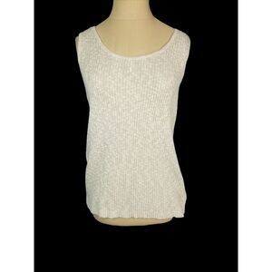Pure Jill Sleeveless Oatmeal Cotton Blend Sweater Size Petite Small